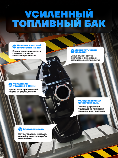 Топливный бак Митсубиси Паджеро Спорт 2, усиленный пластик (bolt-on)